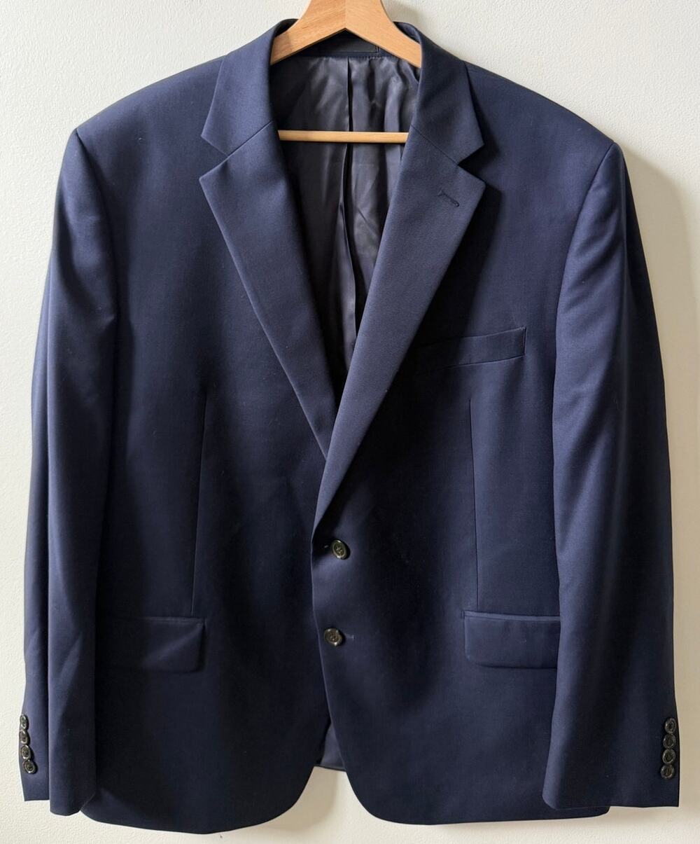 Polo Ralph Lauren navy blue wool blend blazer men's size 45R